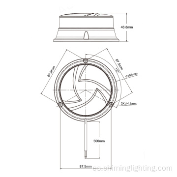 Lámpara de advertencia de luces estroboscópicas led de 12v